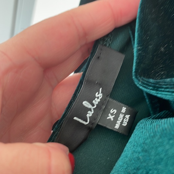 Lulus Women’s XS Emerald Cowl Neck Velvety Dress - Picture 2 of 4